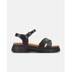 Sandalia plana LUNA-003 negro