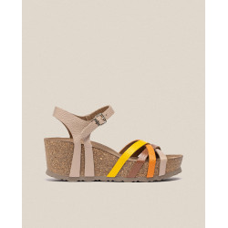 Sandalia cuña Bari 302 beige