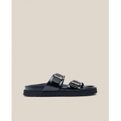 Sandalia plana Man 001 negro