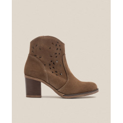 Botín de tacón ORNE-004 marrón